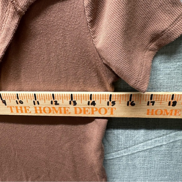 Abercrombie & Fitch Soft A&F Rib Cropped Polo Top Collared Brown Small S - Picture 6 of 7